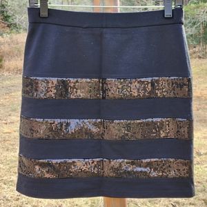 ESPRIT Black Striped Sequin Skirt S